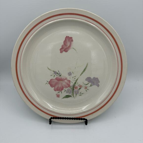 Vintage Xiangtangpai Dinner Plates Set of 2 Pink Purple Green - Picture 4 of 6